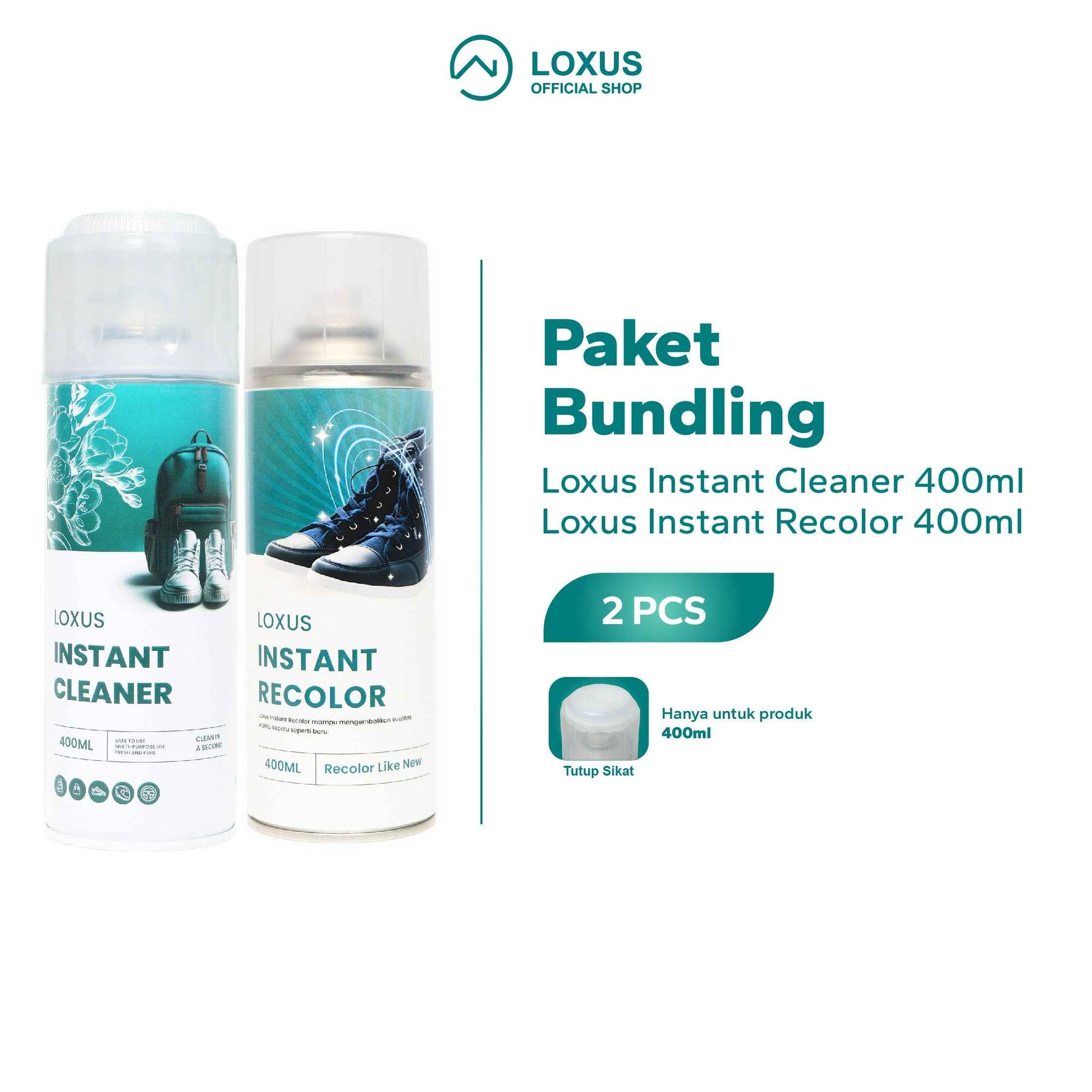 Loxus Paket Perawatan Sepatu Loxus Instant Cleaner dan Loxus Instant Recolor