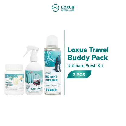 Loxus Travel Buddy Pack - Loxus Instant Rapi, Loxus Instant Cleaner dan Loxus Fabric Cleaner