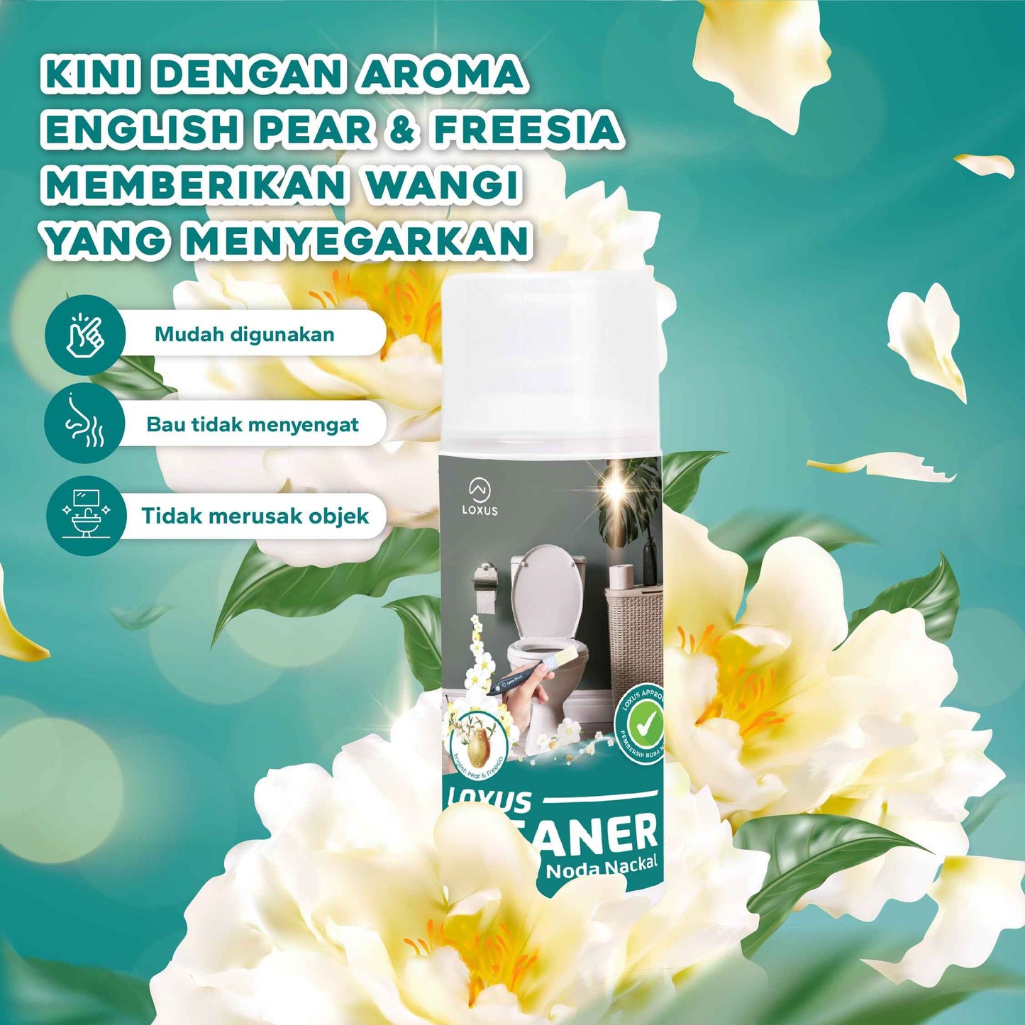 Loxus Cleaner Aroma Pear Freesia Pembersih Kerak Toilet Kamar Mandi Stainless Shower Kran