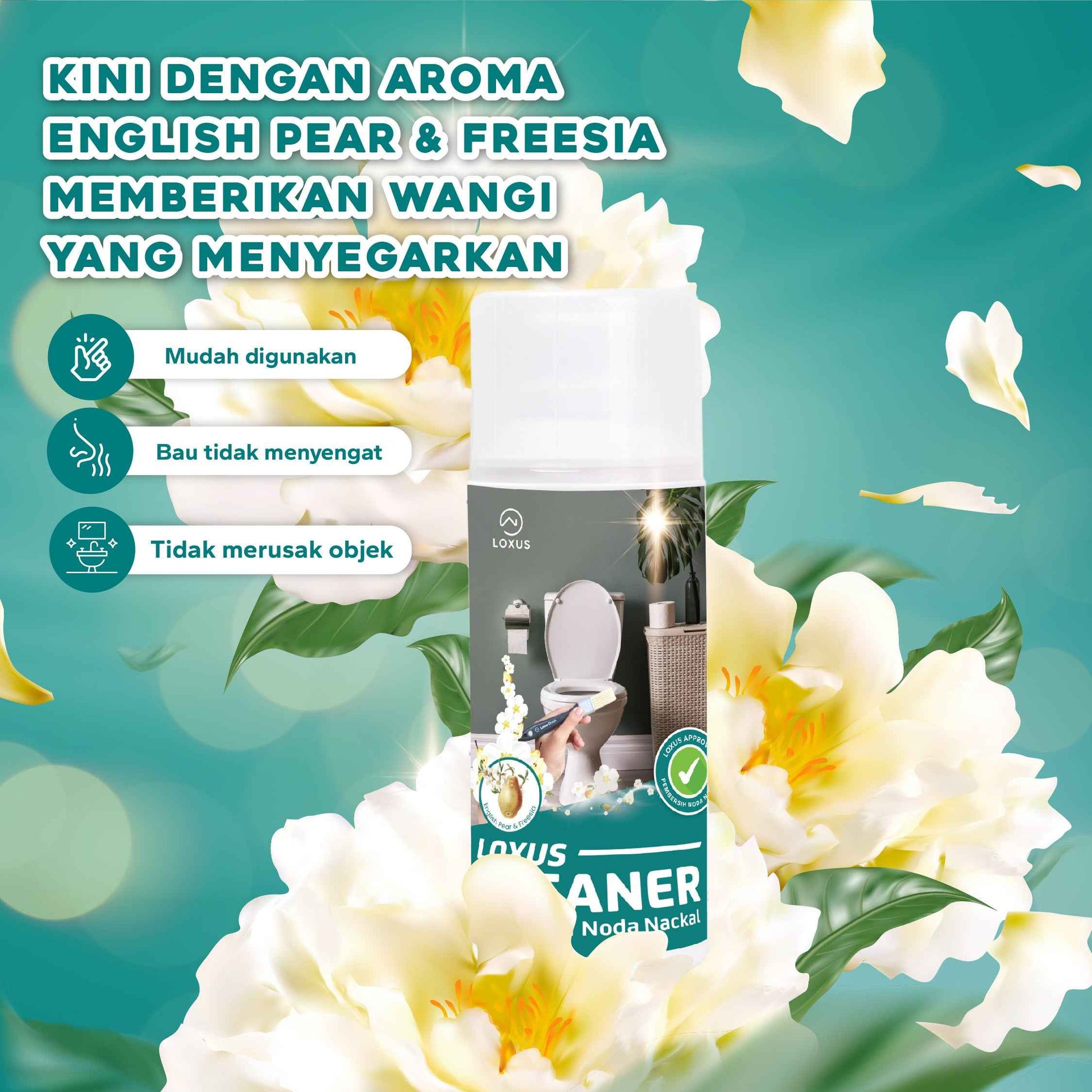 Loxus Cleaner Aroma Pear Freesia Pembersih Kerak Toilet Kamar Mandi Stainless Shower Kran