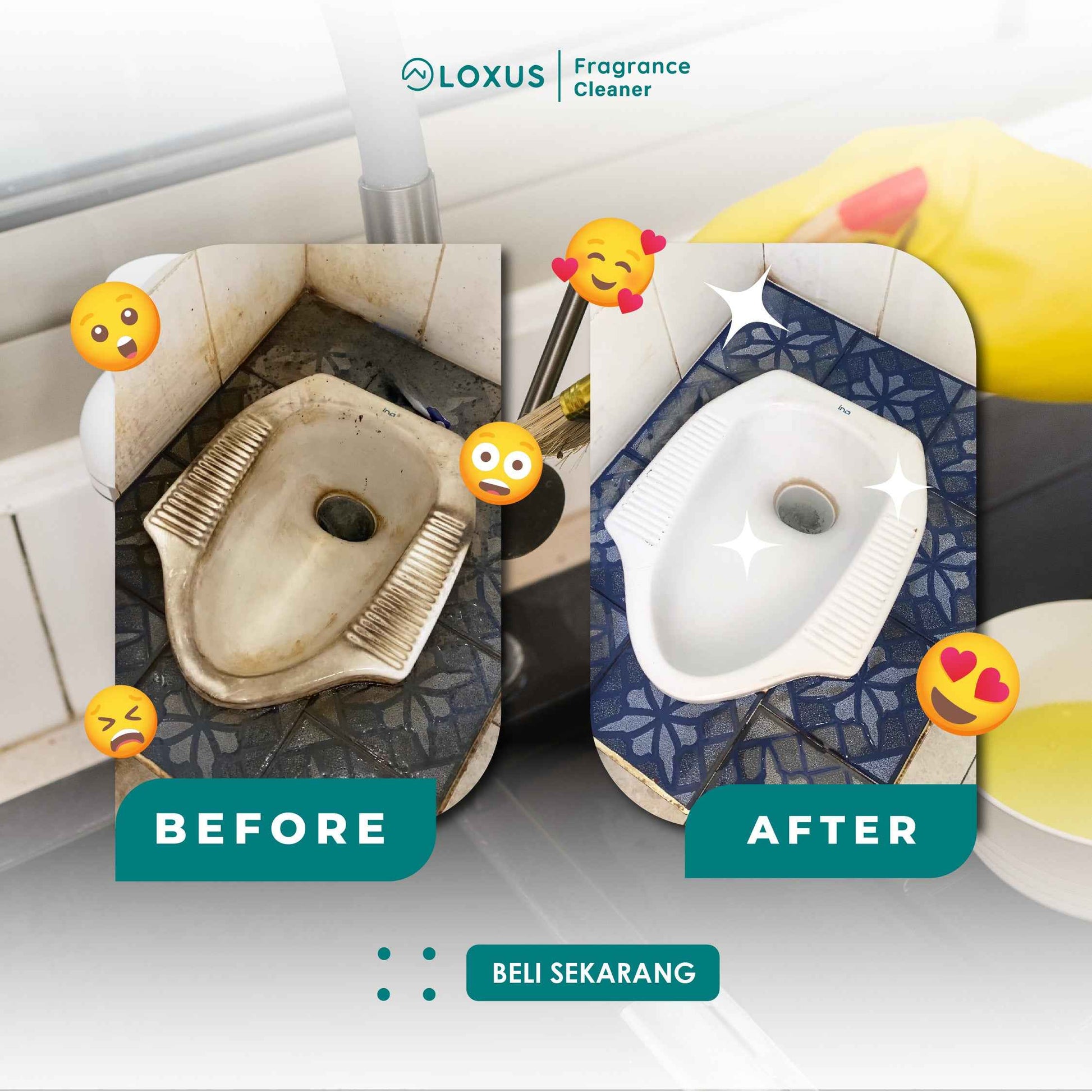 Loxus Cleaner Aroma Pear Freesia Pembersih Kerak Toilet Kamar Mandi Stainless Shower Kran