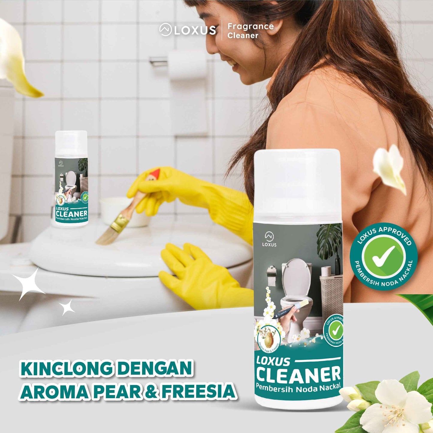 Loxus Cleaner Aroma Pear Freesia Pembersih Kerak Toilet Kamar Mandi Stainless Shower Kran