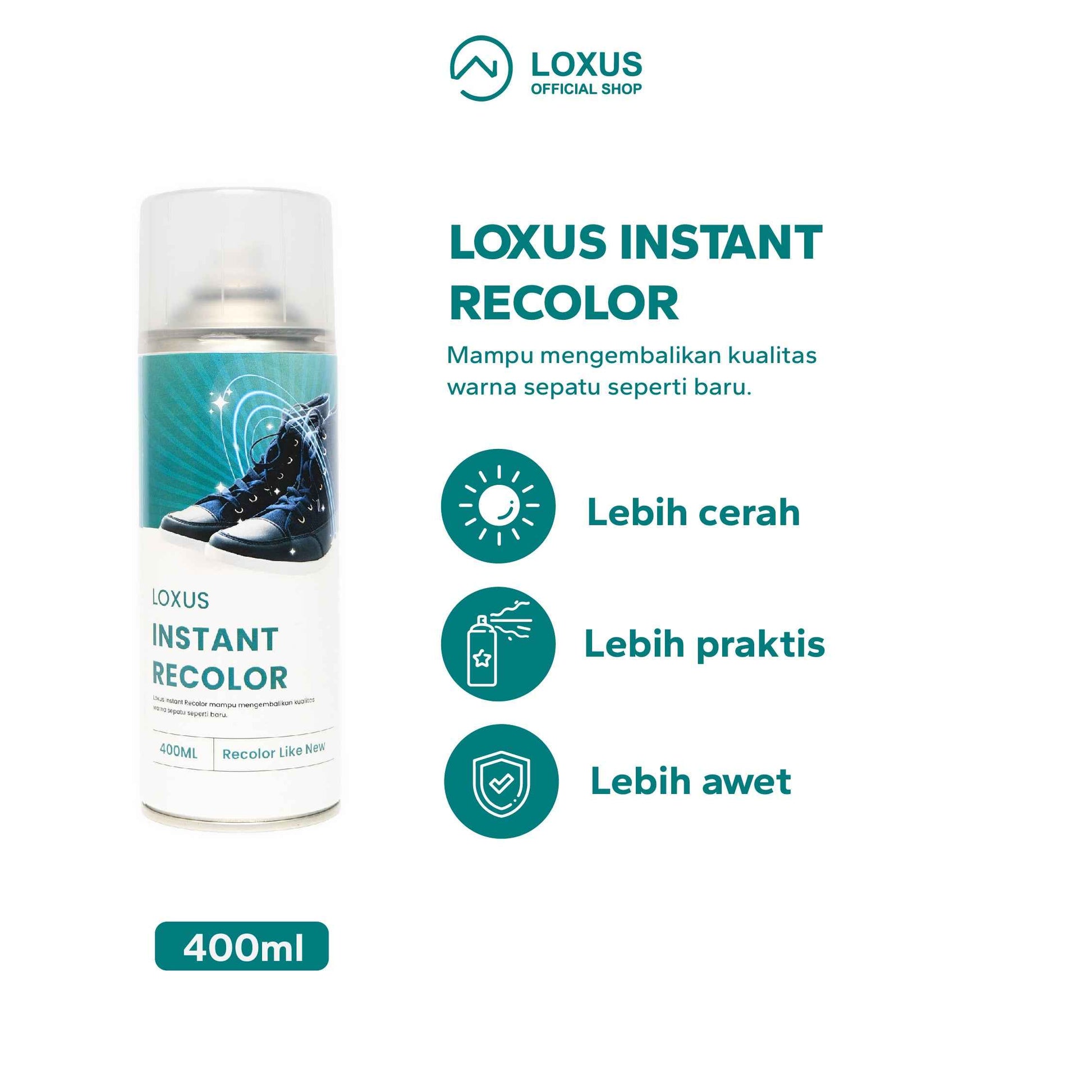Loxus Paket Perawatan Sepatu Loxus Instant Cleaner dan Loxus Instant Recolor