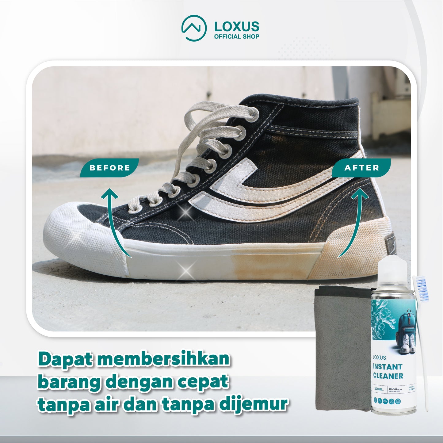 Loxus Travel Buddy Pack - Loxus Instant Rapi, Loxus Instant Cleaner dan Loxus Fabric Cleaner