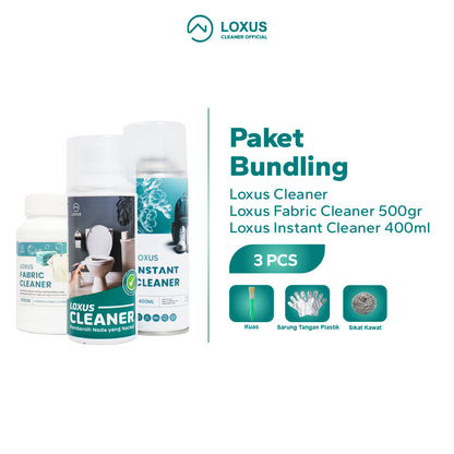 Paket Bundling Lebih Hemat Beli Loxus Cleaner dapat Fabric/Instant Cleaner
