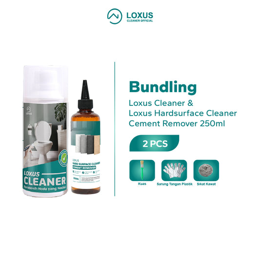 Loxus Cleaner Pembersih Kerak Toilet Kamar Mandi Stainless Shower Kran dan Loxus Hardsurface Pembersih Nat Keramik