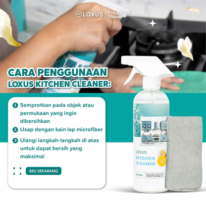 Loxus Kitchen Cleaner Pembersih Area Dapur dan Kompor dari Minyak, Debu, Saos, Kecap dan Sisa Makanan