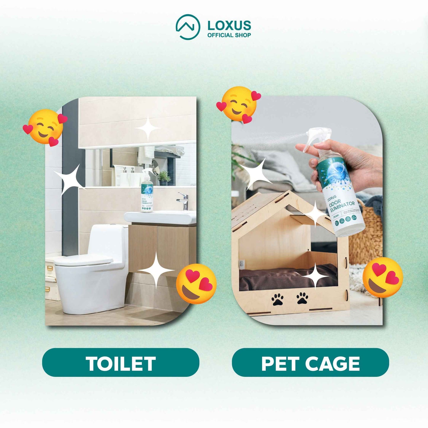 Loxus Odor Eliminator Penghilang, Penghancur atau Pembasmi Bau Di Setiap Sudut Rumah Hingga Ke Sumbernya Tanpa Tersisa