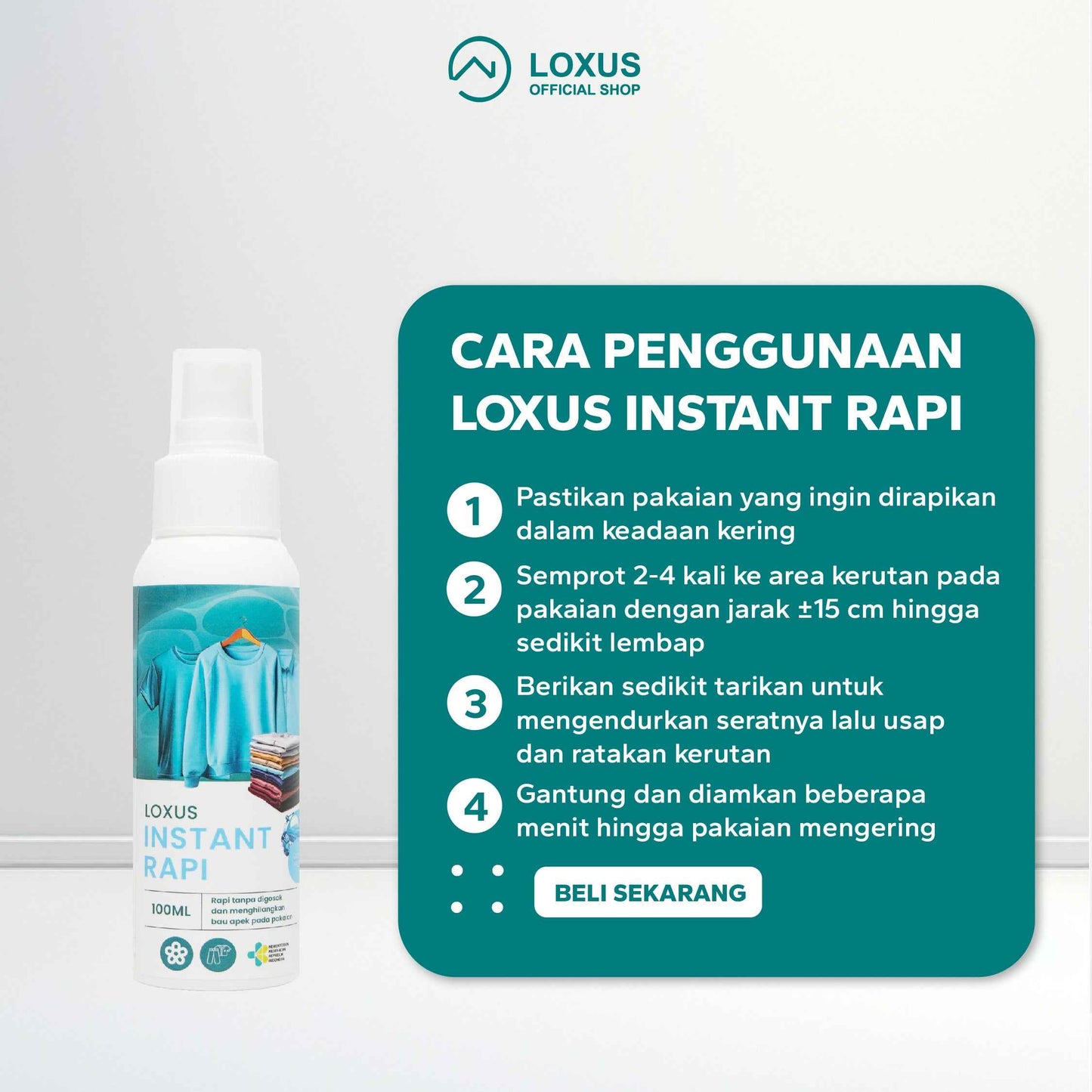 Loxus Instant Rapi - Merapikan Pakaian Kusut Secara Instant Tanpa Disetrika