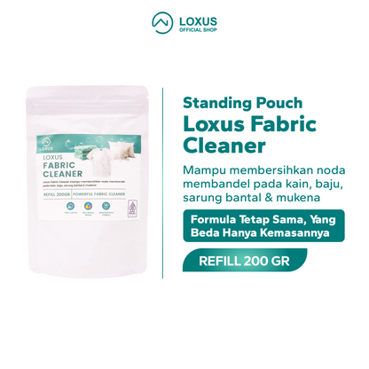 Loxus Fabric Cleaner Standing Pouch Pembersih Noda Jamur Baju Kain Sarung Bantal Mukena Mencerahkan Pakaian