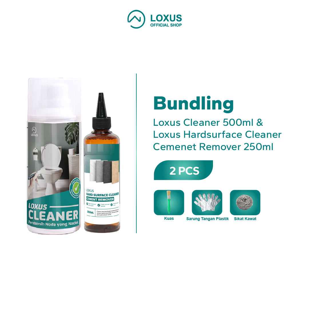 Loxus Cleaner Pembersih Kerak Toilet Kamar Mandi Stainless Shower Kran dan Loxus Hardsurface Pembersih Nat Keramik