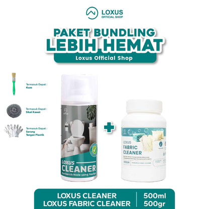 Paket Bundling Lebih Hemat Beli Loxus Cleaner dapat Fabric/Instant Cleaner